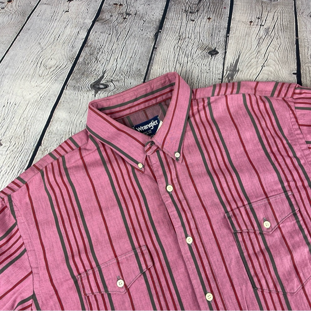 Vintage Wrangler Shirt Cowboy Cut Mens XL‎ 17.5x35 X-Long Tails USA Western
